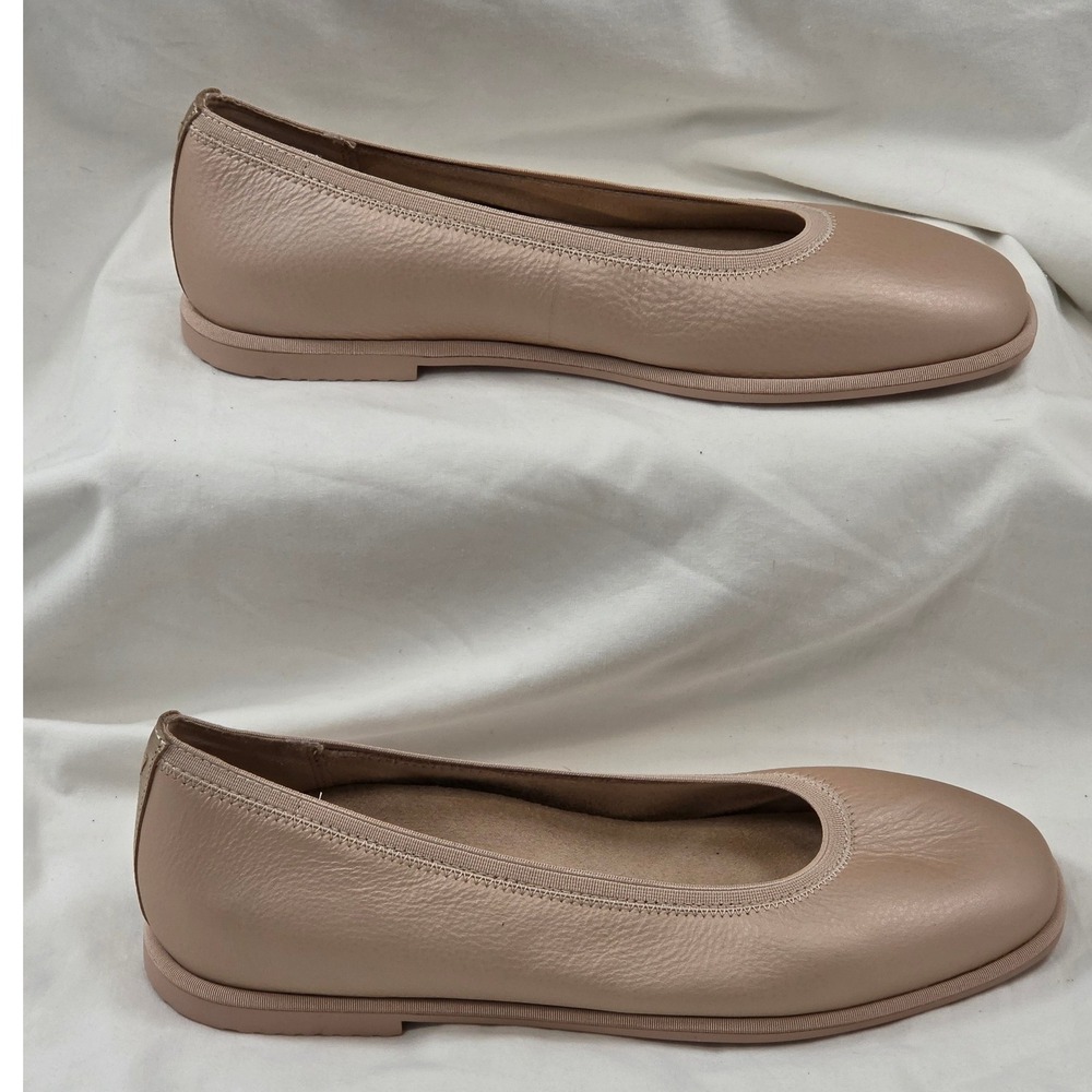 Vionic Caroll 2.0 Rugby Tan Leather Ballet Flats Women 7.5 Foot Arch Support EUC